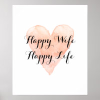 Bonne femme vie heureuse mignonne aquarelle poster