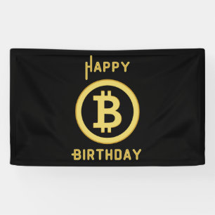 Bonne Fête Bitcoin Gold Bannière Vinyle 3x5