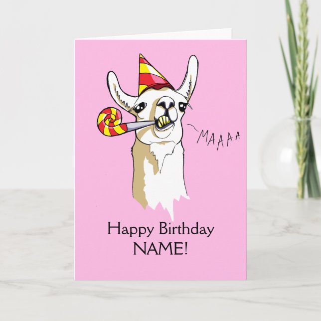 Bonne fête d'anniversaire Llama Card Modèle de Per (Devant)
