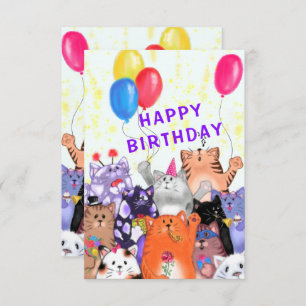 Bonne fête de chats carte d'anniversaire