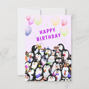 Bonne fête de pingouin drôle carte d'anniversaire