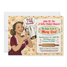 Bonne Fête des mariées femme au foyer Invitation /