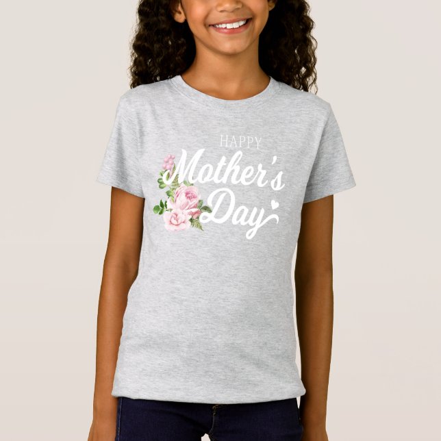 Bonne fête des mères aux roses roses | T-shirt (Devant)