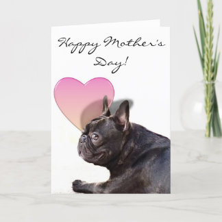 Bonne fête des Mères Carte de voeux de bulldog fra