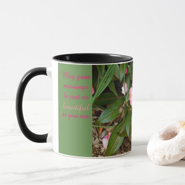 Bonne fête des mères : Mug aux fleurs (Avec donut)