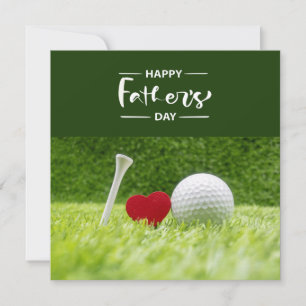 Bonne Fête des pères au golf papa en vert avec amo