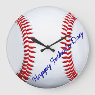 Bonne Fête des pères Baseball Grande horloge mur