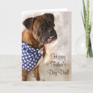 Bonne Fête des pères Boxer chien carte de voeux