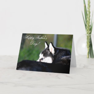 Bonne Fête des pères Carte de voeux Siberian Husky