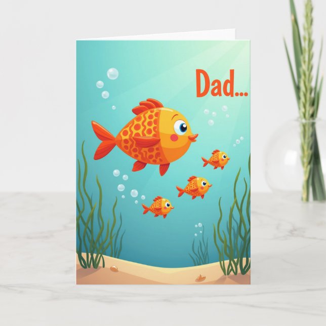 Bonne Fête des Pères Carte Poisson (Devant)