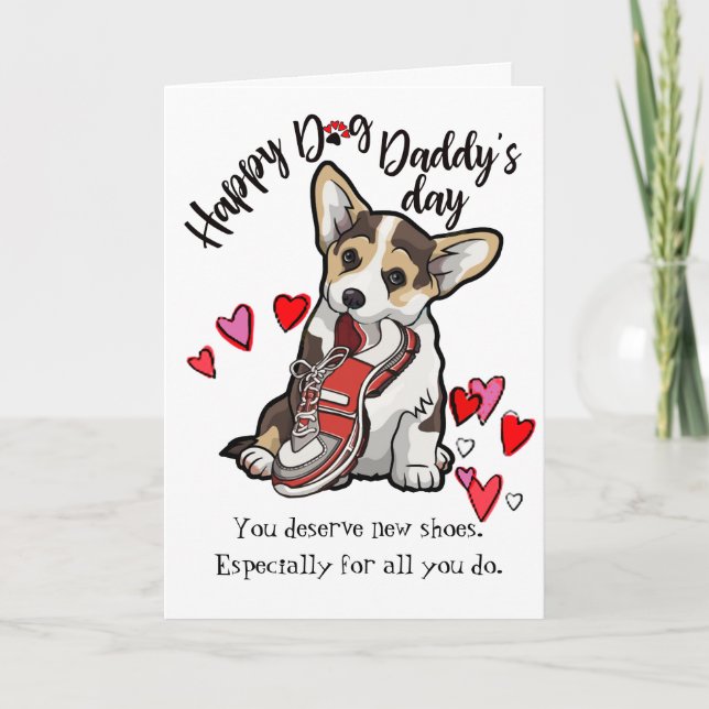Bonne Fête des pères de votre carte Chien Corgi (Devant)