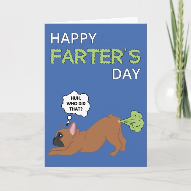 Bonne Fête des pères French Bulldog Farter Carte d (Devant)