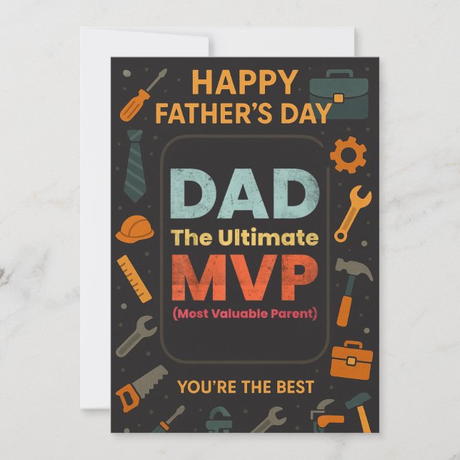 Bonne Fête des pères Papa Ultimate MVP Invitation  (Devant)