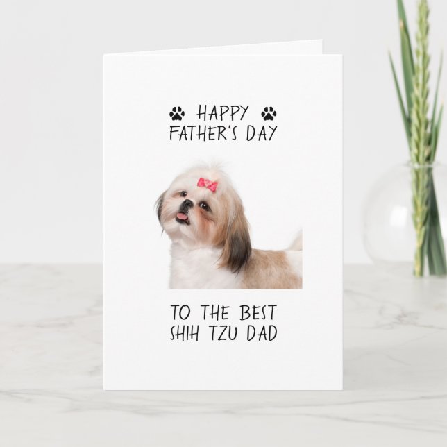 Bonne Fête des pères Shih Tzu Papa Carte photo (Devant)