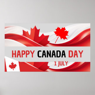 Bonne fête du Canada, Poster du 1er juillet. Drape