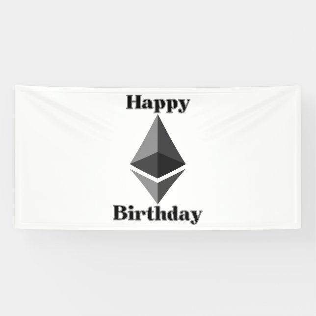 Bonne Fête Ethereum Bannière en vinyle 4x8 (Horizontal)