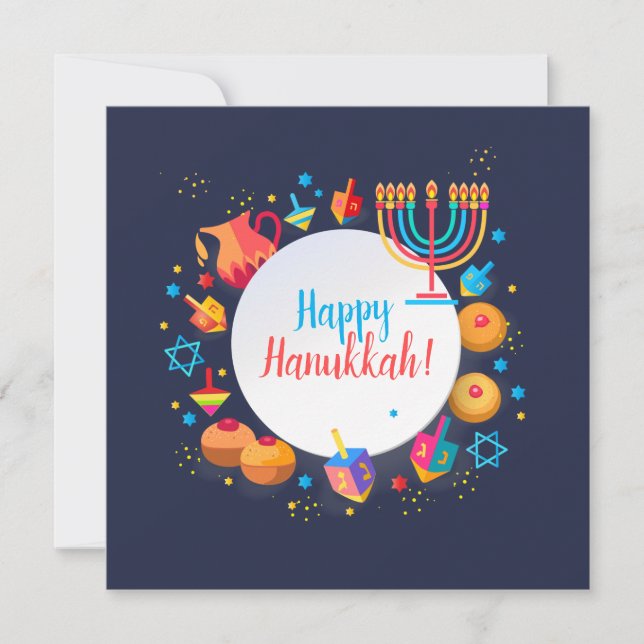 Bonne fête Hanoukka belle décoration (Devant)