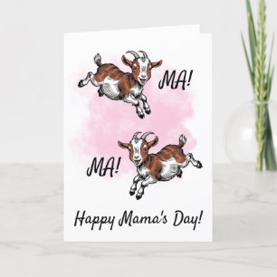 Bonne fête Maman Carte de chèvre drôle de fête des