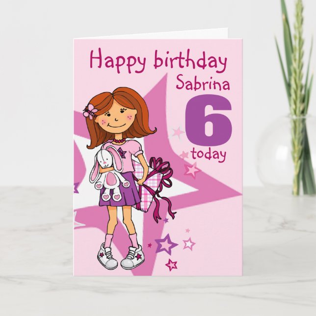 Bonne fille d'anniversaire nommée carte d'âge (Devant)