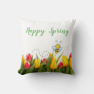 Bonne Fleur de printemps Tulip Coussin de vacances