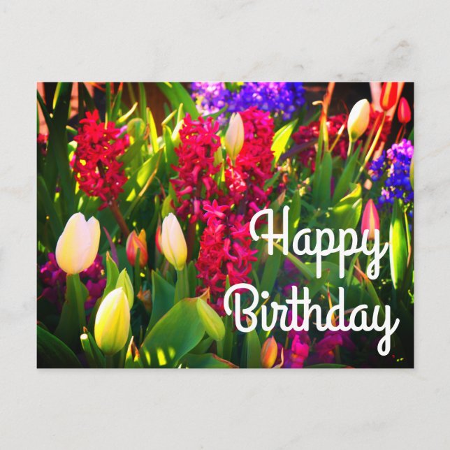 Bonne Fleurs Printemps Anniversaire #5 Carte posta (Devant)