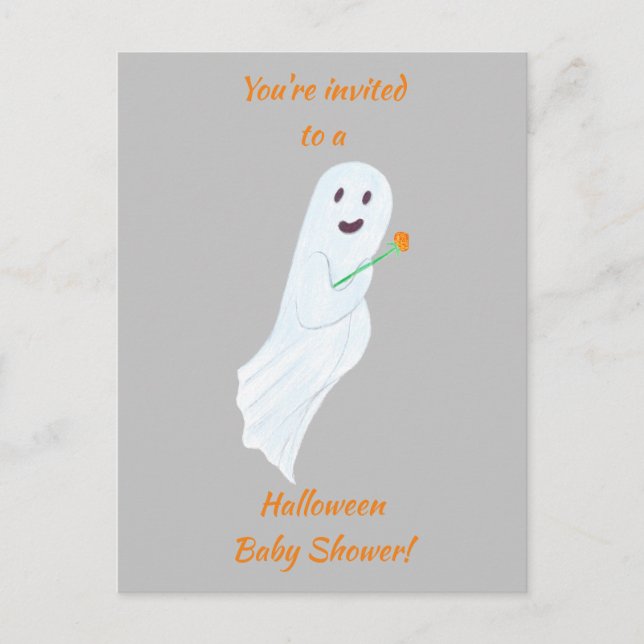 Bonne Ghost Halloween Baby shower Invitation Carte (Devant)