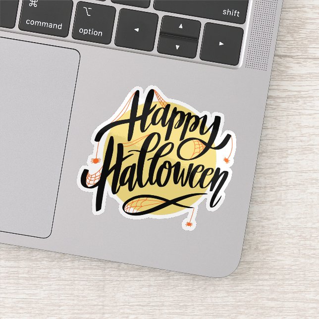 Bonne Halloween araignées toile autocollant  (Détail)