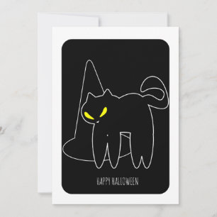 Bonne Halloween Black Cat Witch Casquette Card