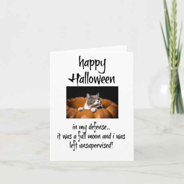 Bonne Halloween, carte Amoureux des chats avec dir (Devant)