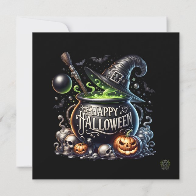 Bonne Halloween Cauldron Invitation (Devant)