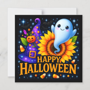 Bonne Halloween Friendly Ghost Carte magnétique