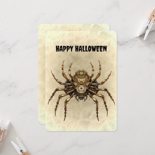 Bonne Halloween Steampunk Spider (Devant/Arrière en situation)