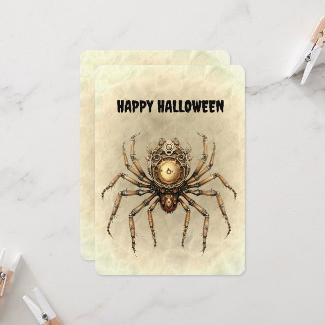 Bonne Halloween Steampunk Spider (Devant/Arrière en situation)