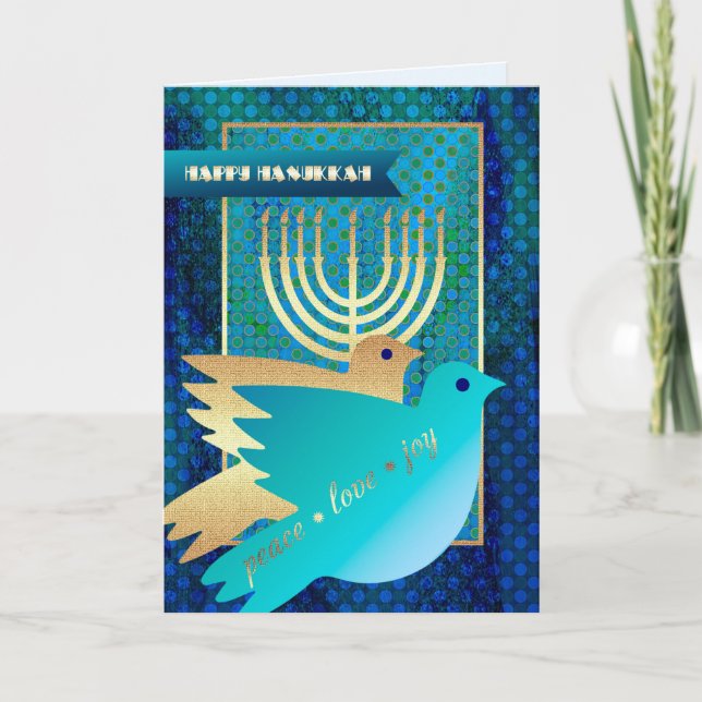 Bonne Hanoukka. Carte de voeux personnalisable (Devant)