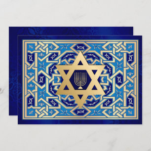 Bonne Hanoukka. Cartes Star of David et Menorah