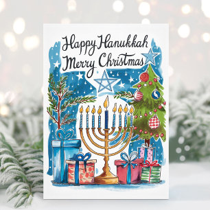 Bonne Hanoukka Joyeuse carte de Noël