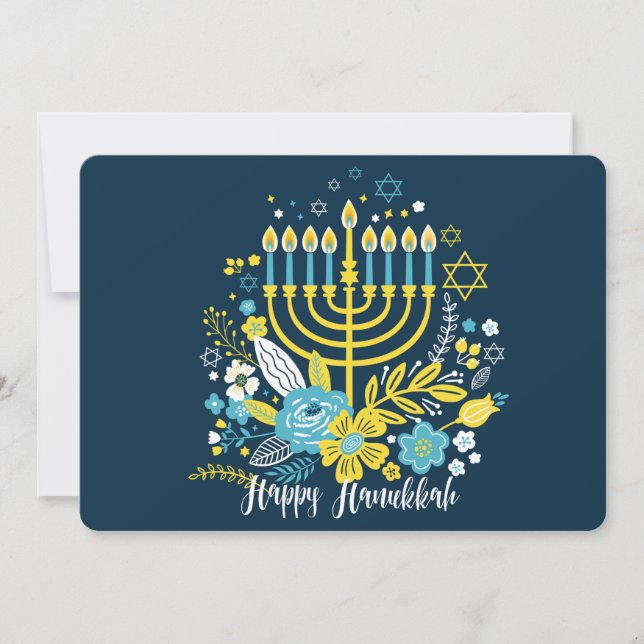 Bonne Hanoukka menorah bougies. Carte pour les fêt (Devant)