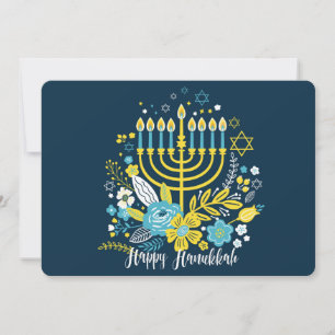 Bonne Hanoukka menorah bougies. Carte pour les fêt