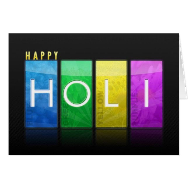 Bonne Holi Wishing Card (Devant horizontal)