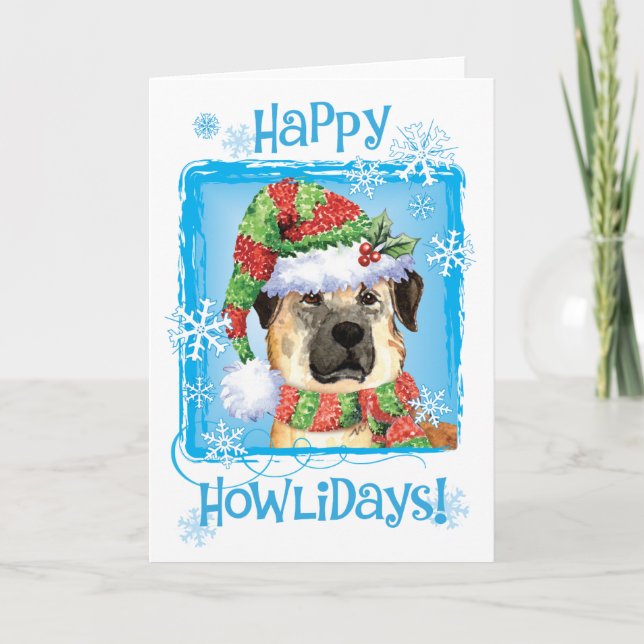 Bonne Howlidays Anatolian Shepherd Carte de vacanc (Devant)