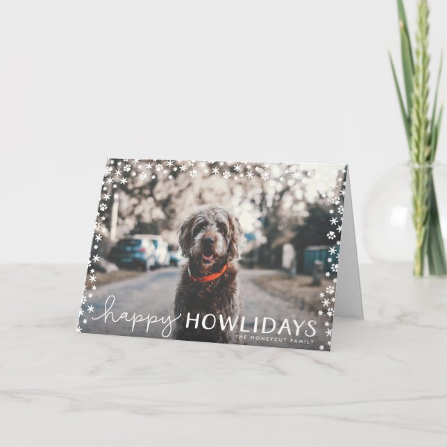 Bonne Howlidays Pet Lover Carte de voeux de vacanc (Devant)