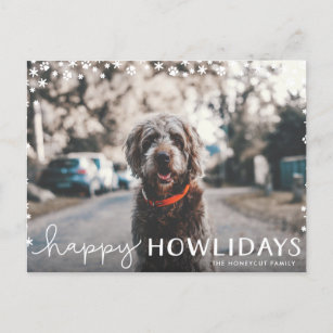 Bonne Howlidays Pet Lover Holiday Photo Carte post