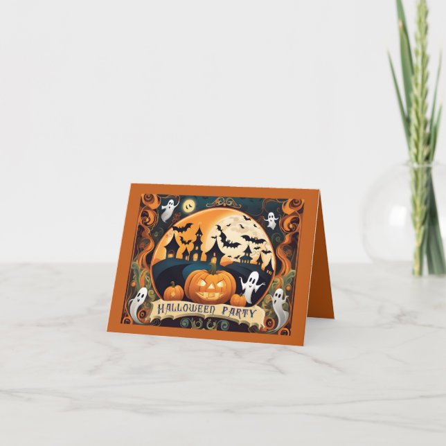 Bonne Invitation à la fête d'Halloween (Devant)