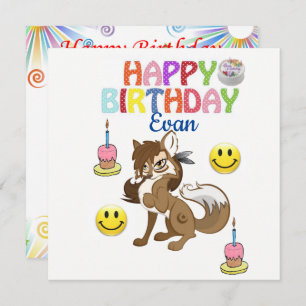 Bonne invitation carte d'anniversaire Wolf