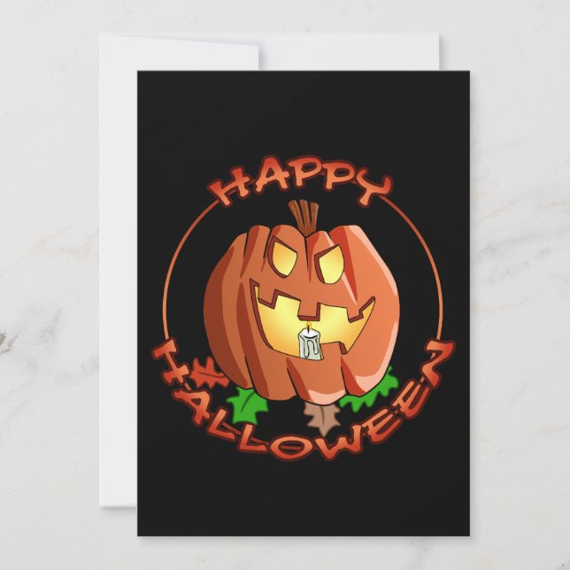 Bonne invitation Citrouille Halloween (Devant)