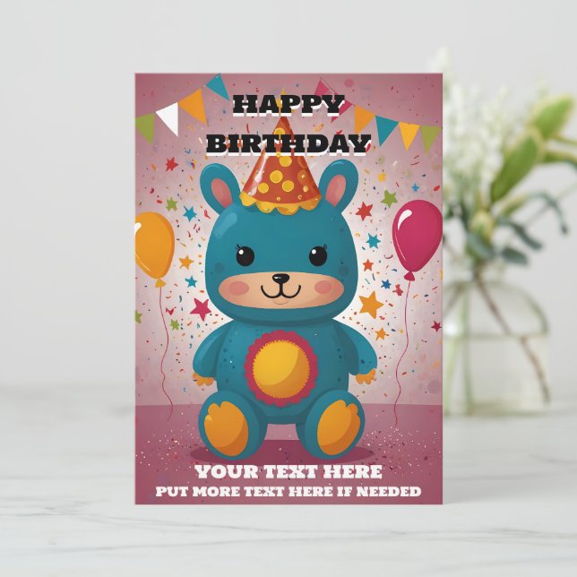 Bonne invitation d'anniversaire (Debout devant)