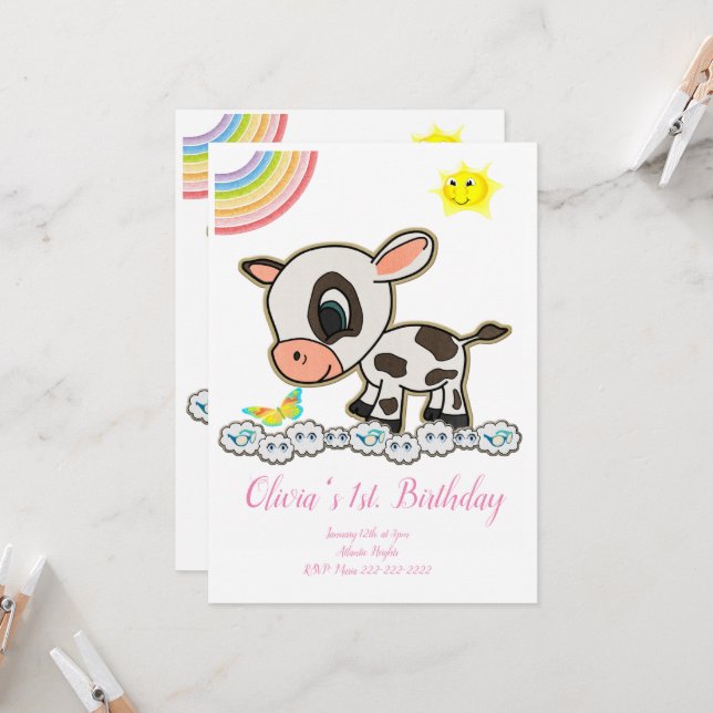 Bonne invitation d'anniversaire (Devant/Arrière en situation)