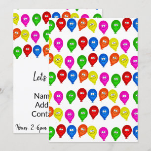 Bonne Invitation d'anniversaire Ballons colorés