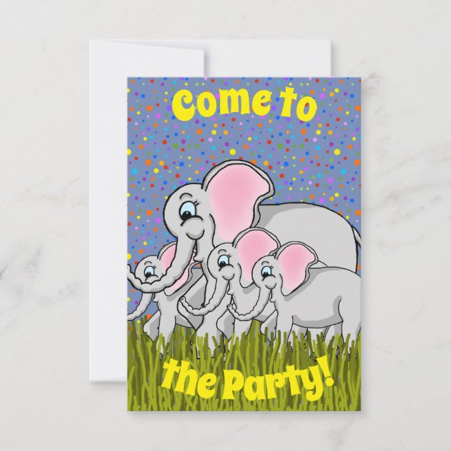 Bonne Invitation de la fête des éléphants (Devant)