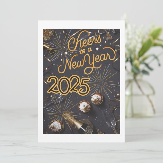 Bonne invitation du Nouvel An (Debout devant)